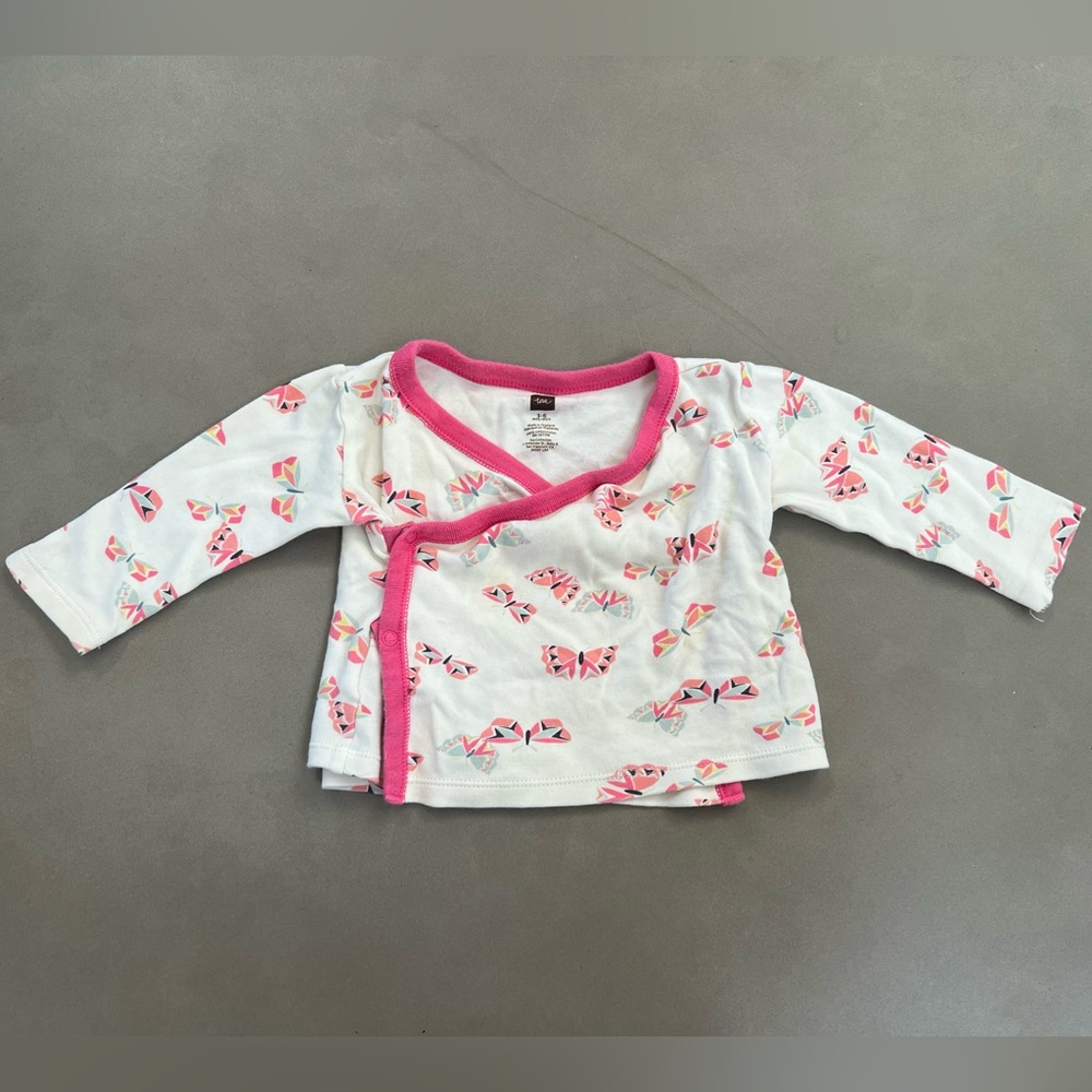 Tea brand Butterfly long sleeve cotton baby girls shirt.